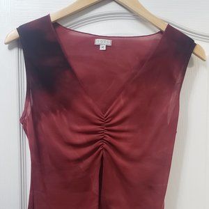 Burgundy mesh crop top